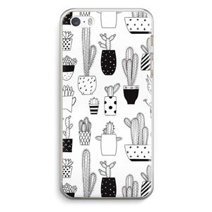 CaseCompany Cactusmotief: iPhone 5 / 5S / SE Transparant Hoesje