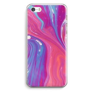 CaseCompany Paarse stroom: iPhone 5 / 5S / SE Transparant Hoesje