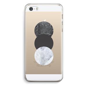 CaseCompany Marmeren cirkels: iPhone 5 / 5S / SE Transparant Hoesje