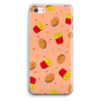 CaseCompany Chicken 'n Fries: iPhone 5 / 5S / SE Transparant Hoesje