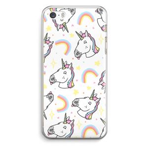 CaseCompany Rainbow Unicorn: iPhone 5 / 5S / SE Transparant Hoesje