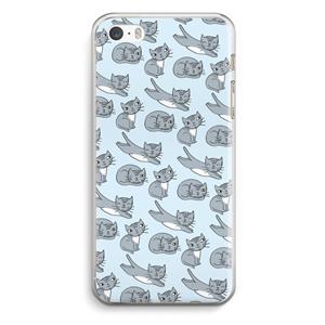 CaseCompany Poezen: iPhone 5 / 5S / SE Transparant Hoesje