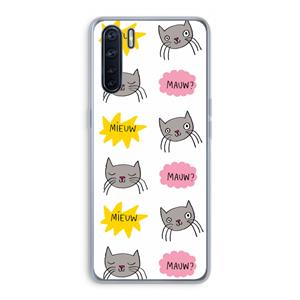CaseCompany Meow: Oppo A91 Transparant Hoesje
