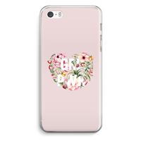 CaseCompany GRL PWR Flower: iPhone 5 / 5S / SE Transparant Hoesje