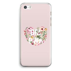 CaseCompany GRL PWR Flower: iPhone 5 / 5S / SE Transparant Hoesje