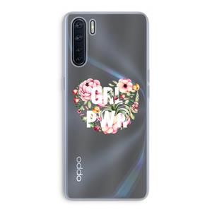 CaseCompany GRL PWR Flower: Oppo A91 Transparant Hoesje