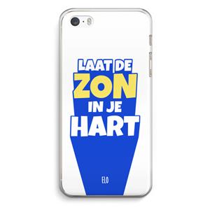 CaseCompany Laat de zon in je hart: iPhone 5 / 5S / SE Transparant Hoesje