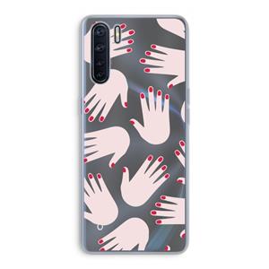 CaseCompany Hands pink: Oppo A91 Transparant Hoesje