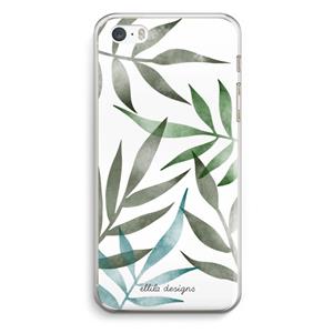 CaseCompany Tropical watercolor leaves: iPhone 5 / 5S / SE Transparant Hoesje