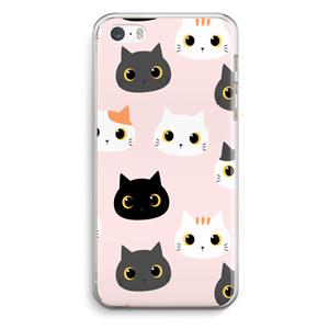 CaseCompany Katten: iPhone 5 / 5S / SE Transparant Hoesje
