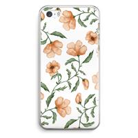 CaseCompany Peachy flowers: iPhone 5 / 5S / SE Transparant Hoesje