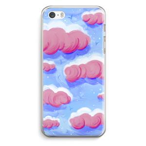 CaseCompany Roze wolken met vogels: iPhone 5 / 5S / SE Transparant Hoesje