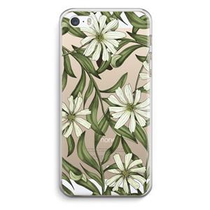 CaseCompany Wit bloemenpatroon: iPhone 5 / 5S / SE Transparant Hoesje