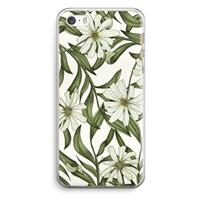 CaseCompany Wit bloemenpatroon: iPhone 5 / 5S / SE Transparant Hoesje