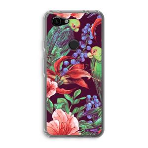 CaseCompany Papegaaien: Google Pixel 3a Transparant Hoesje