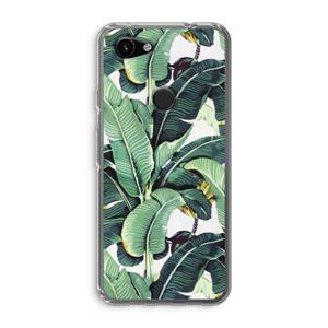 CaseCompany Bananenbladeren: Google Pixel 3a Transparant Hoesje