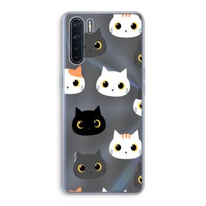 CaseCompany Katten: Oppo A91 Transparant Hoesje