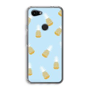 CaseCompany Ananasjes: Google Pixel 3a Transparant Hoesje