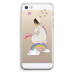 CaseCompany Regenboog eenhoorn: iPhone 5 / 5S / SE Transparant Hoesje