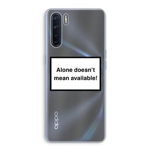 CaseCompany Alone: Oppo A91 Transparant Hoesje