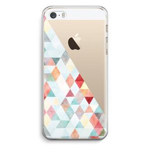 CaseCompany Gekleurde driehoekjes pastel: iPhone 5 / 5S / SE Transparant Hoesje