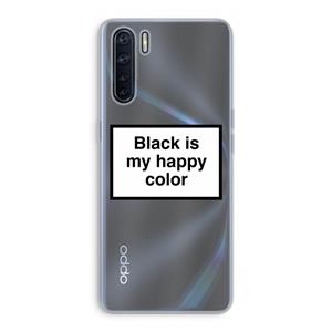 CaseCompany Black is my happy color: Oppo A91 Transparant Hoesje