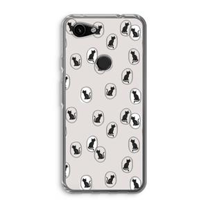 CaseCompany Miauw: Google Pixel 3a Transparant Hoesje