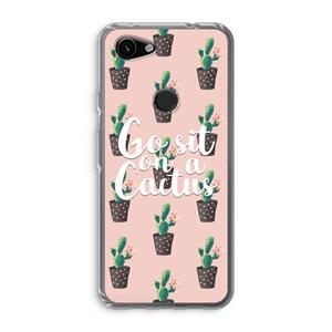 CaseCompany Cactus quote: Google Pixel 3a Transparant Hoesje