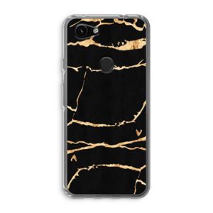 CaseCompany Gouden marmer: Google Pixel 3a Transparant Hoesje