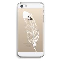 CaseCompany Pluim: iPhone 5 / 5S / SE Transparant Hoesje