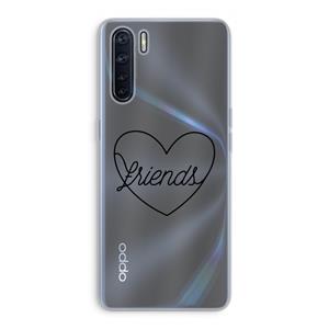 CaseCompany Friends heart black: Oppo A91 Transparant Hoesje