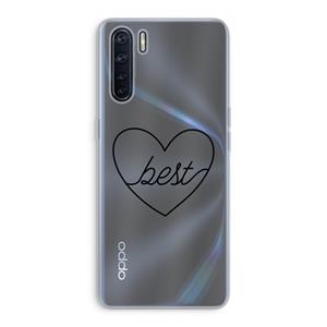 CaseCompany Best heart black: Oppo A91 Transparant Hoesje