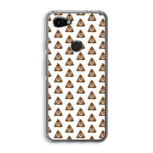 CaseCompany Poop emoji: Google Pixel 3a Transparant Hoesje