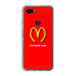 CaseCompany I'm lovin' you: Google Pixel 3a Transparant Hoesje