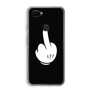 CaseCompany Middle finger black: Google Pixel 3a Transparant Hoesje
