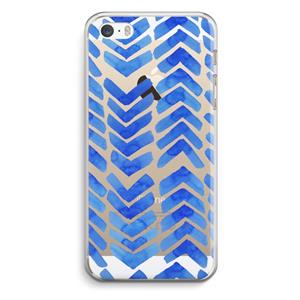 CaseCompany Blauwe pijlen: iPhone 5 / 5S / SE Transparant Hoesje