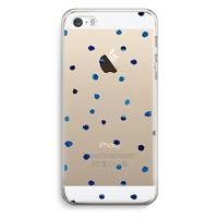 CaseCompany Blauwe stippen: iPhone 5 / 5S / SE Transparant Hoesje