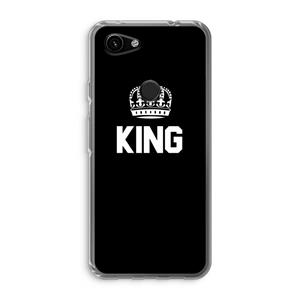 CaseCompany King zwart: Google Pixel 3a Transparant Hoesje