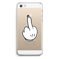 CaseCompany Middle finger white: iPhone 5 / 5S / SE Transparant Hoesje