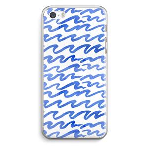 CaseCompany Blauwe golven: iPhone 5 / 5S / SE Transparant Hoesje