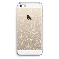 CaseCompany Geometrische lijnen wit: iPhone 5 / 5S / SE Transparant Hoesje
