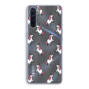 CaseCompany Eenhoorns overal: Oppo A91 Transparant Hoesje