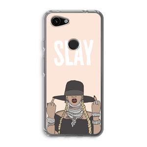 CaseCompany Slay All Day: Google Pixel 3a Transparant Hoesje