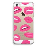 CaseCompany Bite my lip: iPhone 5 / 5S / SE Transparant Hoesje