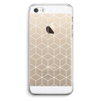 CaseCompany Zwart-witte kubussen: iPhone 5 / 5S / SE Transparant Hoesje