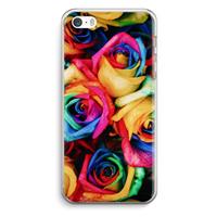 CaseCompany Neon bloemen: iPhone 5 / 5S / SE Transparant Hoesje