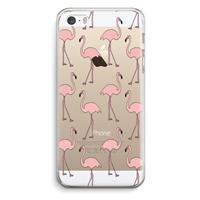 CaseCompany Anything Flamingoes: iPhone 5 / 5S / SE Transparant Hoesje