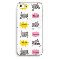 CaseCompany Meow: iPhone 5 / 5S / SE Transparant Hoesje