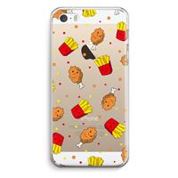 CaseCompany Chicken 'n Fries: iPhone 5 / 5S / SE Transparant Hoesje
