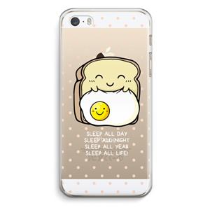 CaseCompany Sleep All Day: iPhone 5 / 5S / SE Transparant Hoesje